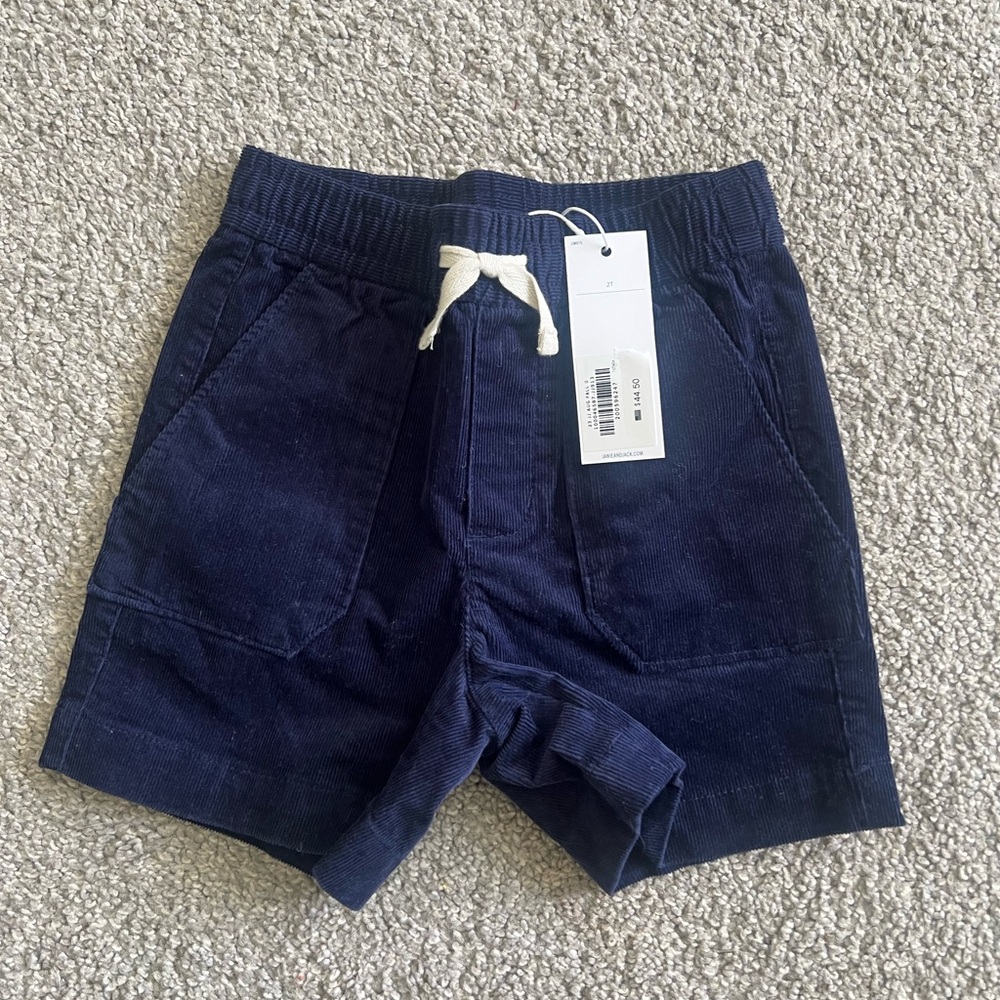 Navy Blue Kids Corduroy Shorts